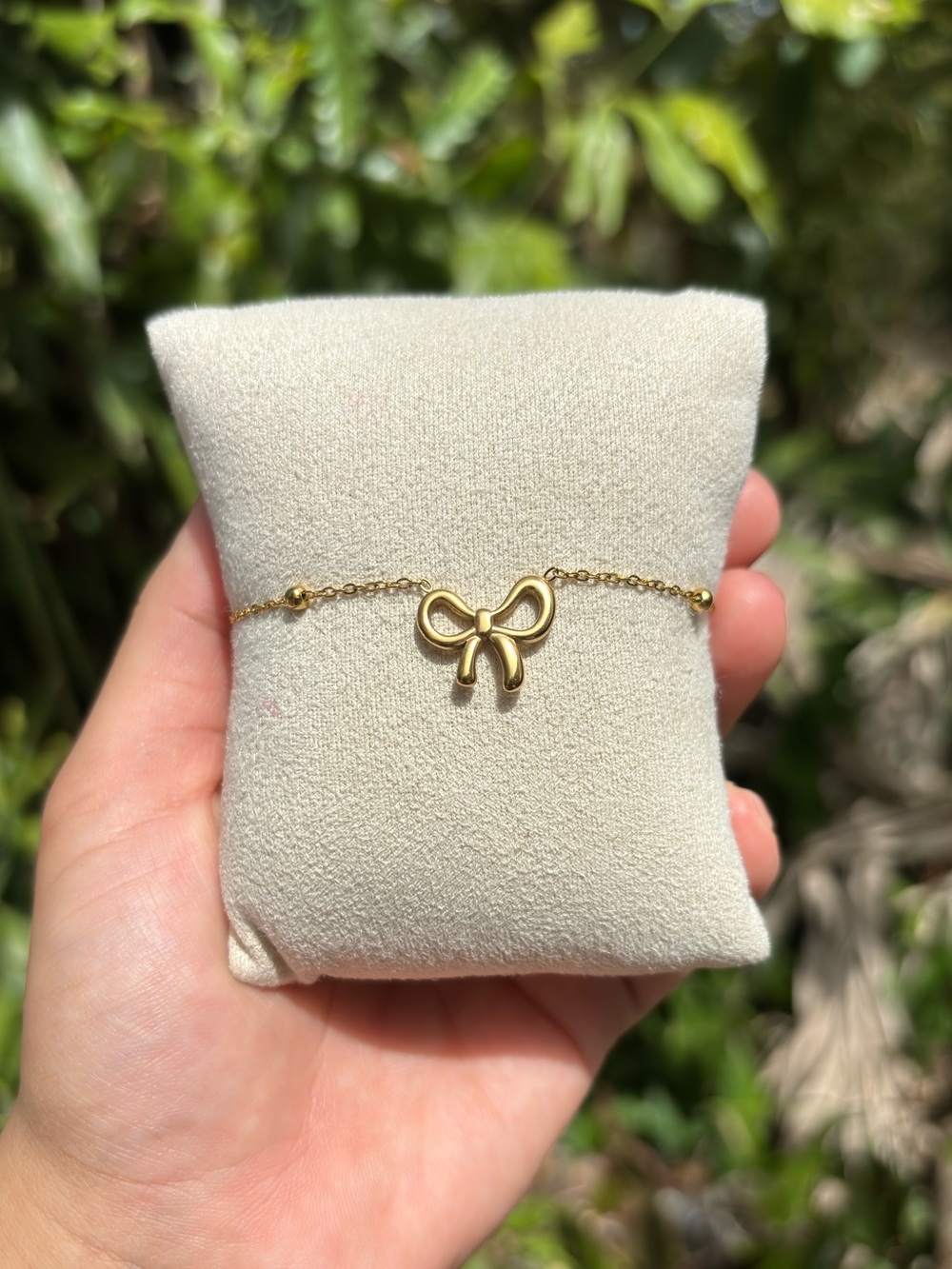 18K Gold Plated Stainless Steel Bow Adjustable Bracelet